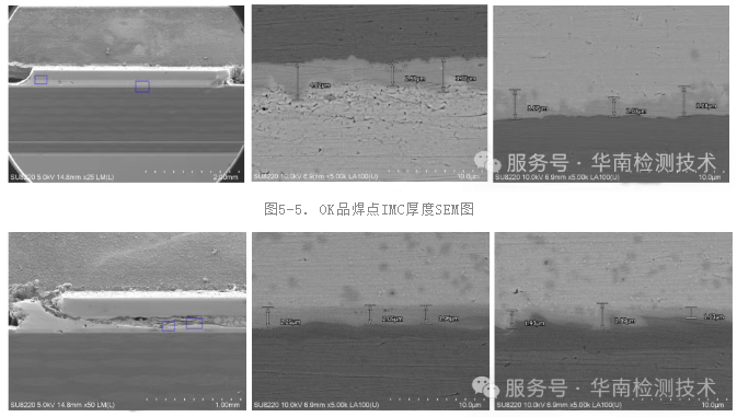 OK品焊點IMC厚度SEM圖 OK品焊點IMC厚度SEM圖